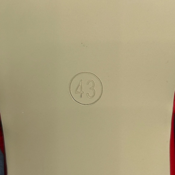 Women’s Red Cloth Kitten Heel Pointy Closed Toe Sandals Size 43 EUR  11 1/2 US - Picture 8 of 12